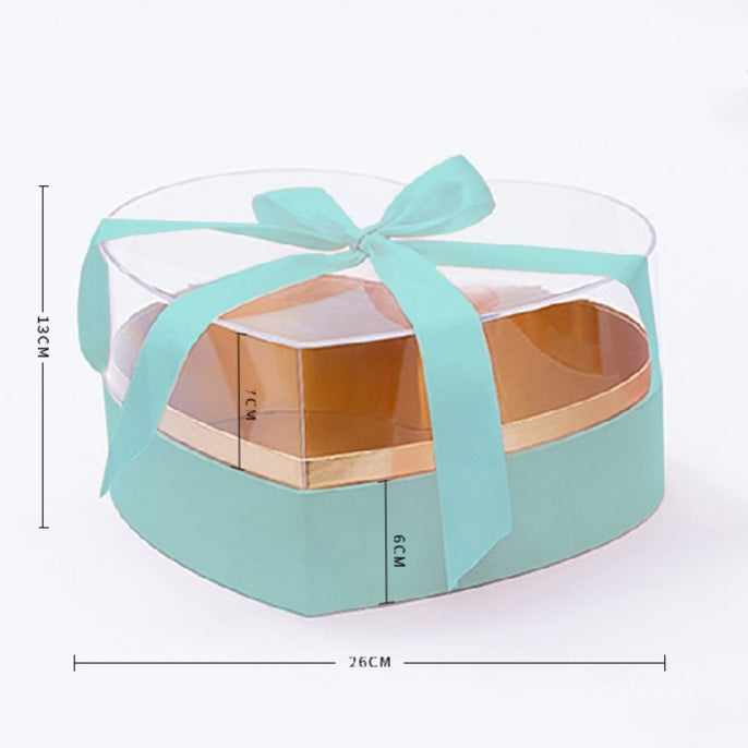 Gift Box - Transparent Acrylic Flower Box -  Heart Shape One Piece for Wrapping Gifts