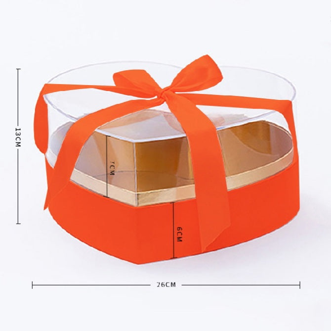 Gift Box - Transparent Acrylic Flower Box -  Heart Shape One Piece for Wrapping Gifts