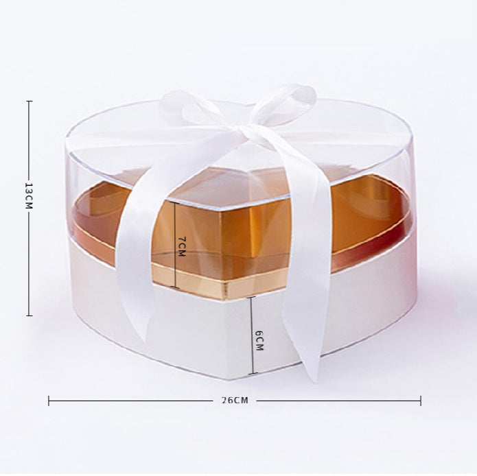 Gift Box - Transparent Acrylic Flower Box -  Heart Shape One Piece for Wrapping Gifts