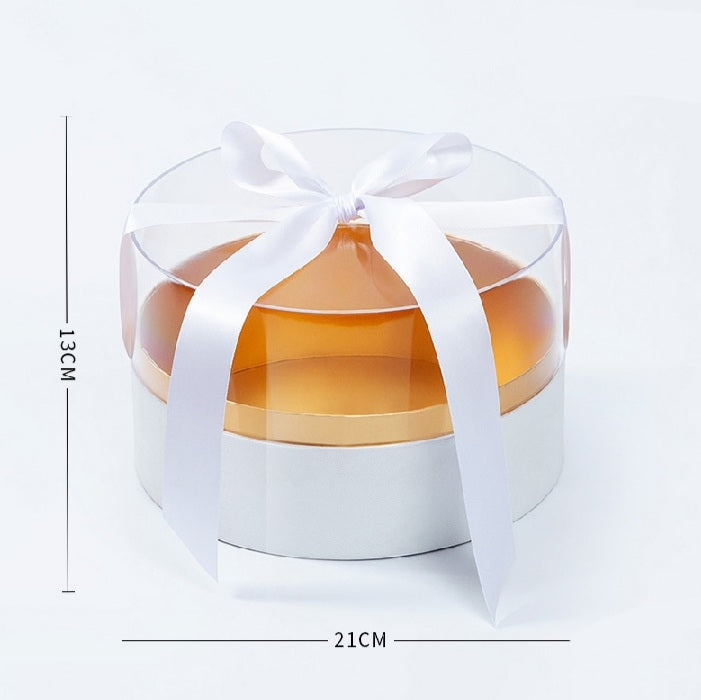 Gift Box - Transparent Acrylic Flower Box -  Round Shape One Piece for Wrapping Gifts