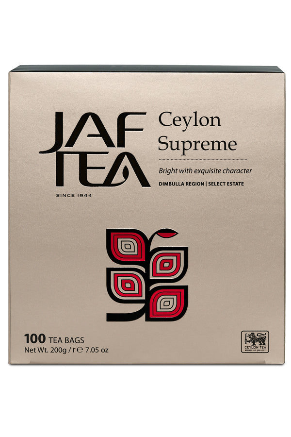 JAF TEA - Tea Bag - Ceylon Supreme - Regular Tea Bags 100×2g