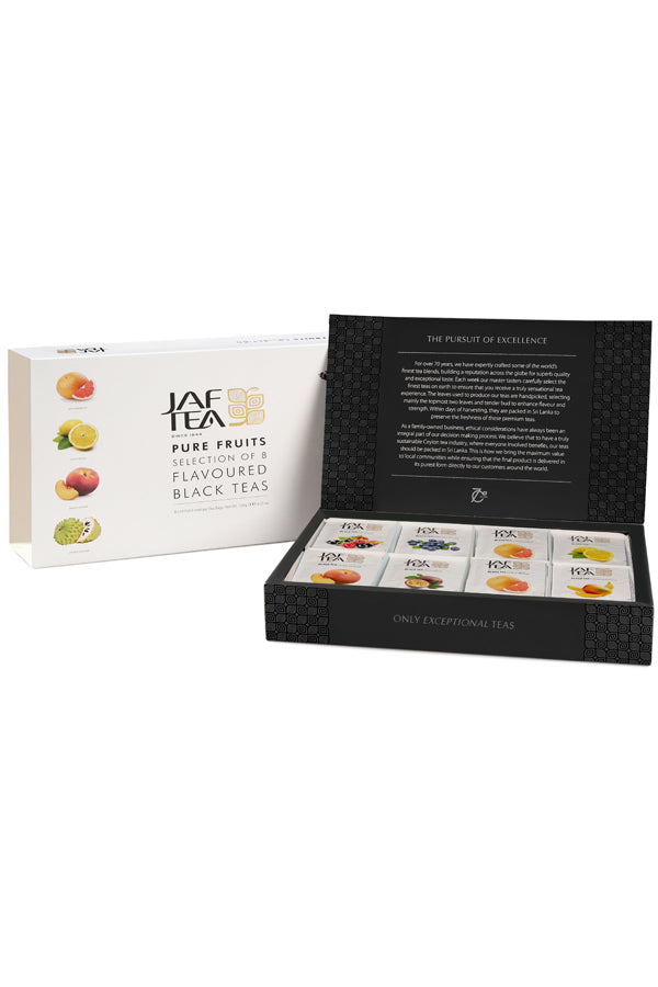 JAF TEA - Gifts - Pure Fruits Collection - Tea Assortment Box - Individually Wrapped Foil Envelope Tea Bags (1.5 g×80 Pcs)