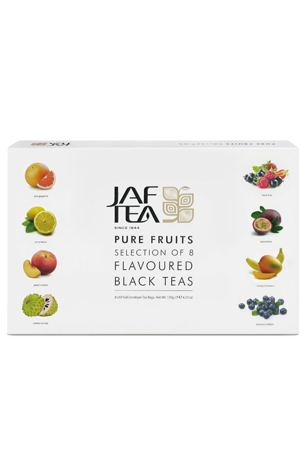 JAF TEA - Gifts - Pure Fruits Collection - Tea Assortment Box - Individually Wrapped Foil Envelope Tea Bags (1.5 g×80 Pcs)