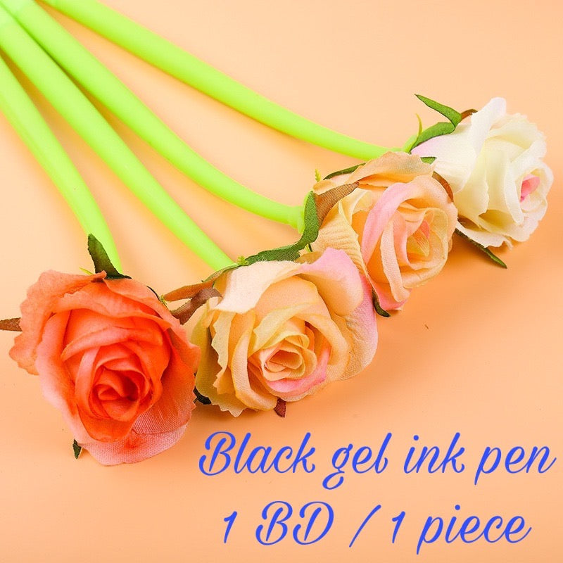 Creative Artificial Flower Pen - Rose Shaped - 0.5 mm Black Gel Ink Pen (one piece)