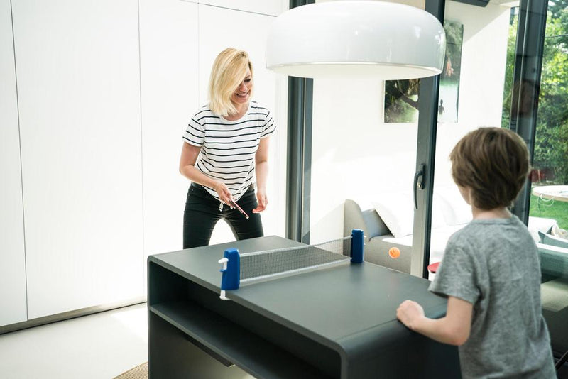Indoor Table Tennis Set with Rollnet + 2 Paddles + 2 Balls