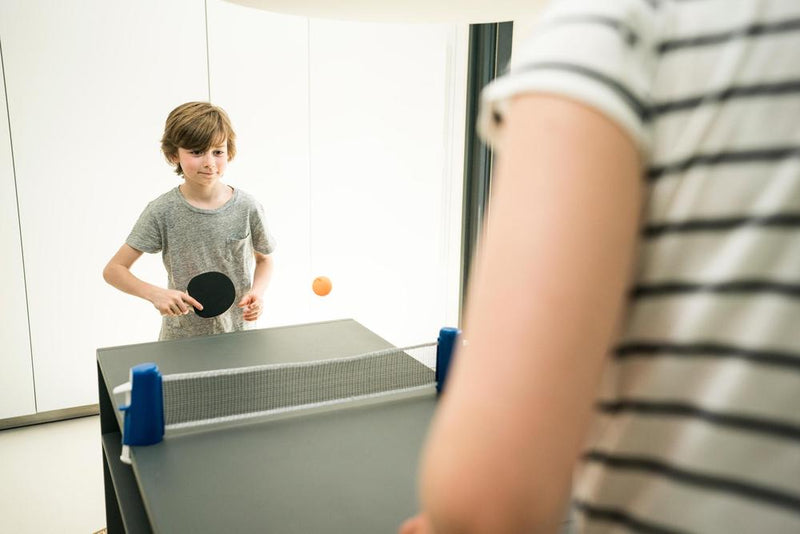 Indoor Table Tennis Set with Rollnet + 2 Paddles + 2 Balls