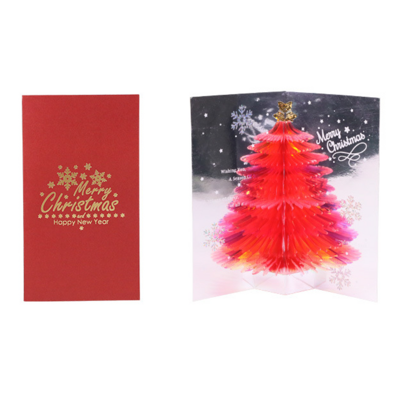 Christmas 3D Pop Up Card - Sparkling Christmas Tree Tridimensional Display