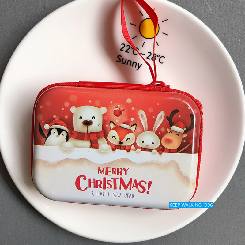 Christmas Gifts - Christmas Rectangle Box Coin Purse & Headphone Housing & Mini Zippered Candy Box & Christmas Tree Decoration