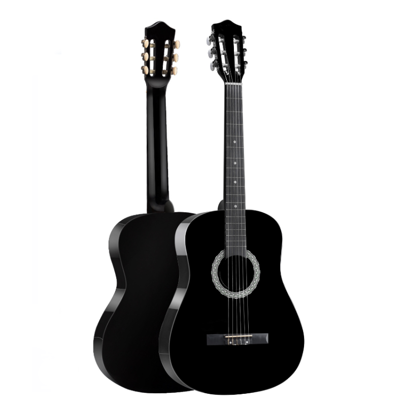 Classical Rounded 39" Guitar - Black – Basswood