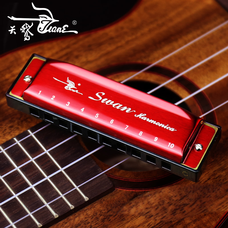 Harmonica - Swan 10 Holes Key of C - Red