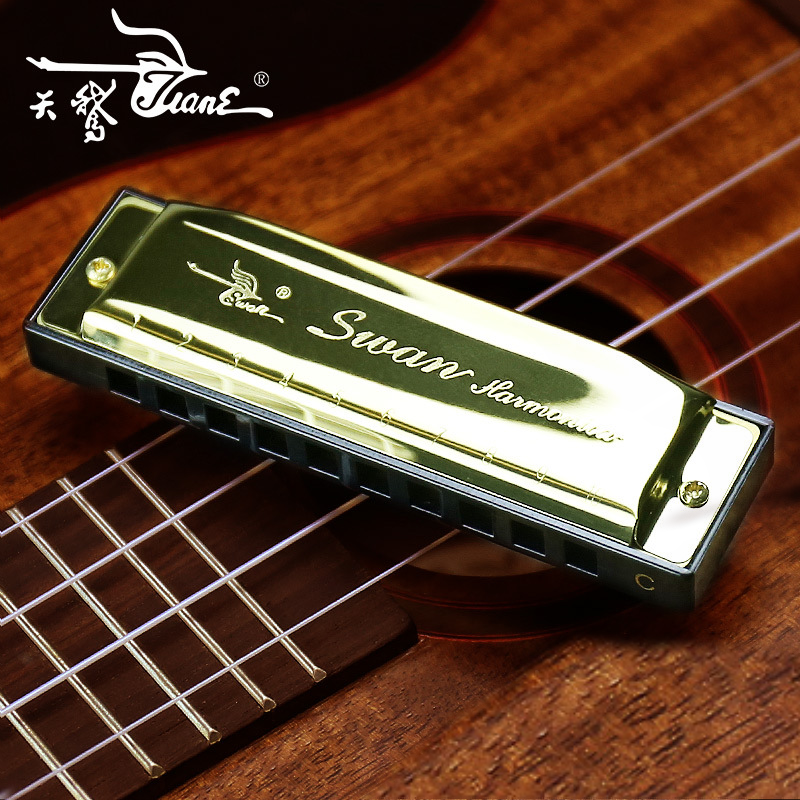 Harmonica - Swan 10 Holes Key of C - Gold