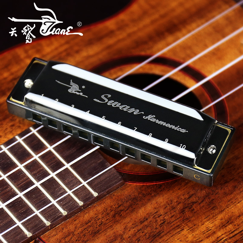 Harmonica - Swan 10 Holes Key of C - Black