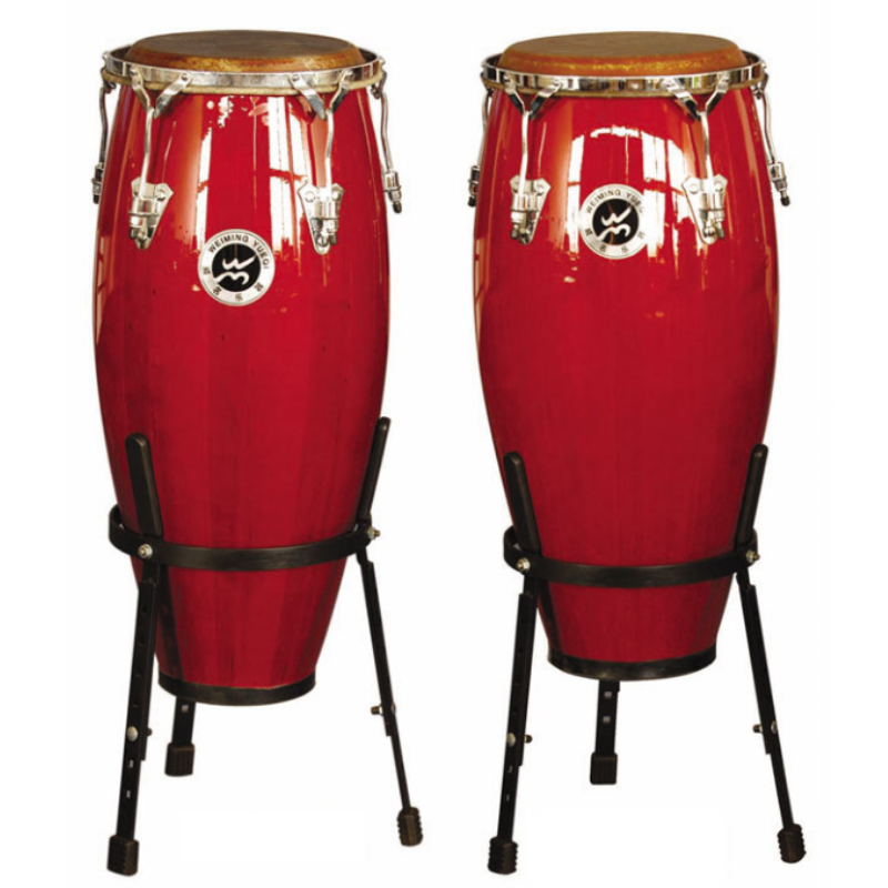 Drum - Conga Drum - 2 Pcs Set with Bags - Red Brown Color