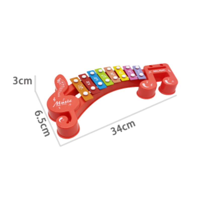 Children Hand Knocks Xylophone Music Note Shape