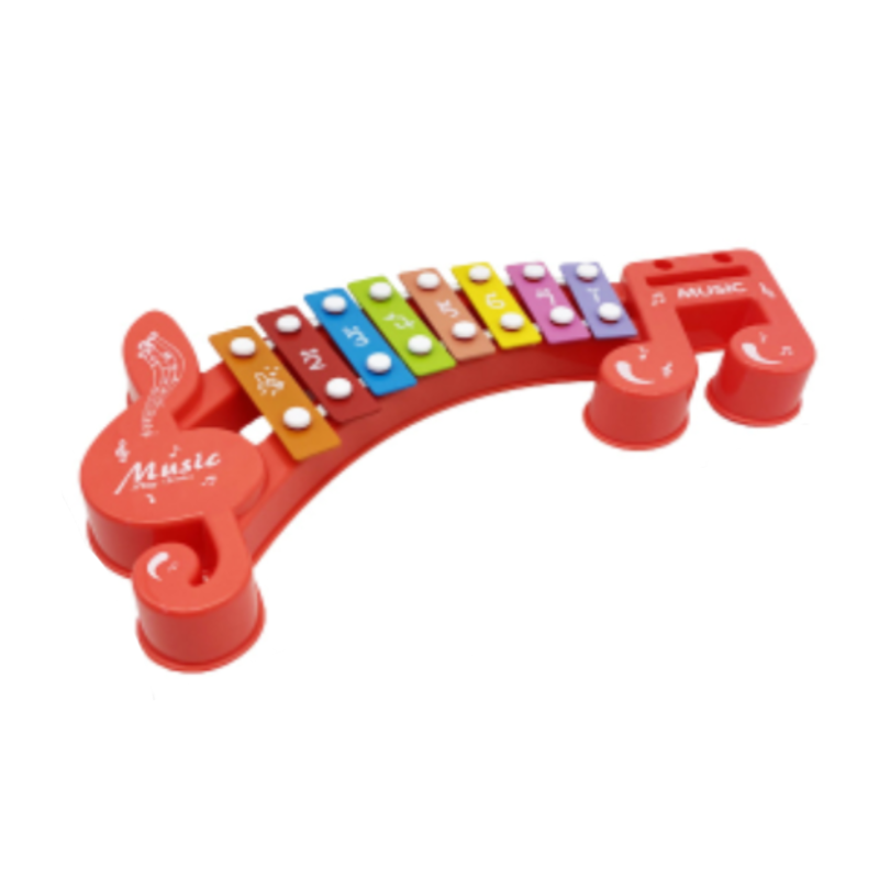 Children Hand Knocks Xylophone Music Note Shape