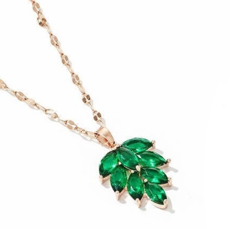 Necklace Green Leaf for Women Girls Jewelry