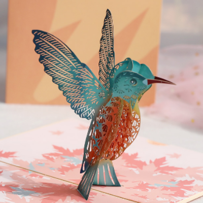 3D Pop Up Card Bird for Parents and Teachers and Friends and Lovers