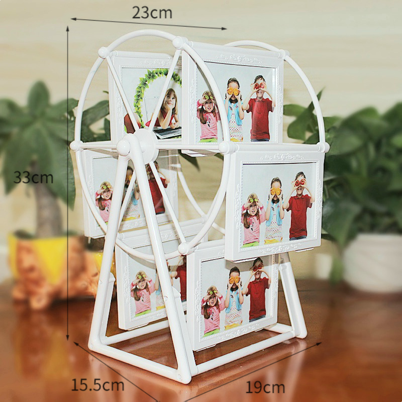 Family Photo Frames - DIY Ferris Wheel Rotatable Windmill Plastic Picture Frame - Decor Gift