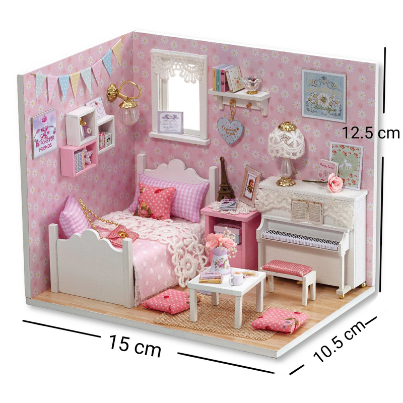 Dollhouse Miniature DIY House Kit Creative Room - Sunshine Princess - With Furniture - Gifts for Friends and Lovers and Parents